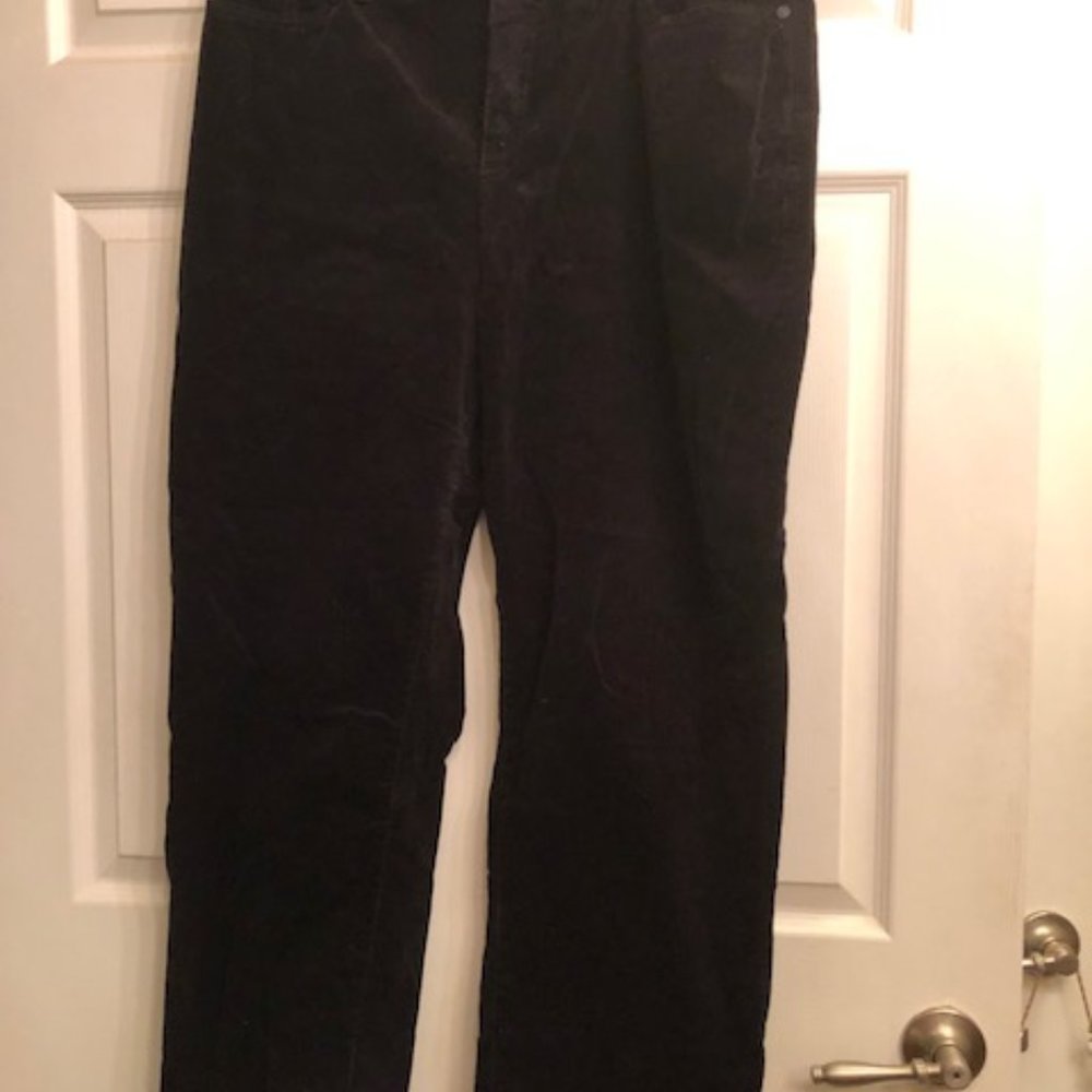 Womens Size 16 Short Black Corduroy Pants